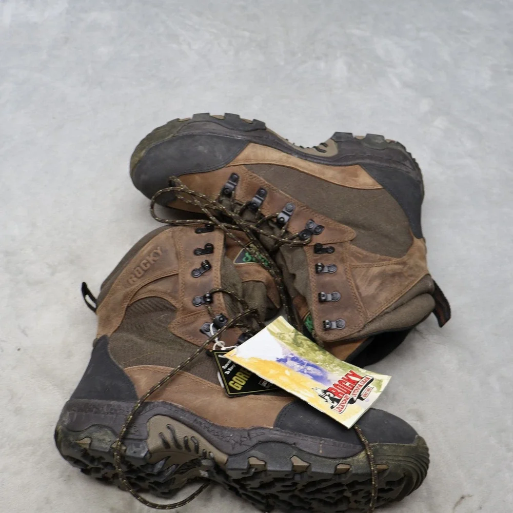 Rocky Men 10.5 Hunting Boots Brown Timberwolf Insulated Gore-Tex Waterproof 7372